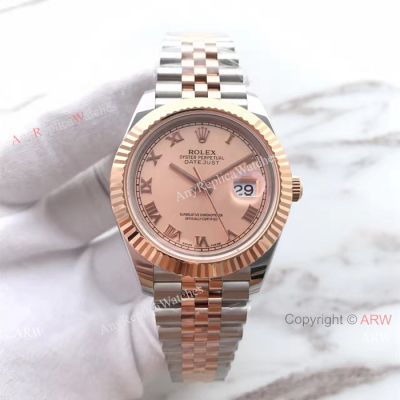 (EW) Replica Rolex Datejust II Rose Gold Roman Face Watch ETA3255